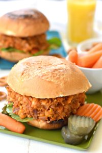 Comes together in 25 minutes, these protein-packed vegan chickpea Sloppy Joes are bursting with flavor and hidden veggies; perfect for your little ones.