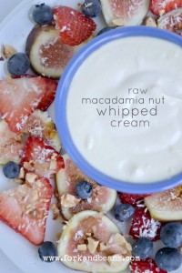 Raw Whipped Cream made with macadamia nuts