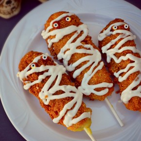 Gluten-free and Vegan Corn Dog Mummies Gluten-free and Vegan Corn Dog Mummies