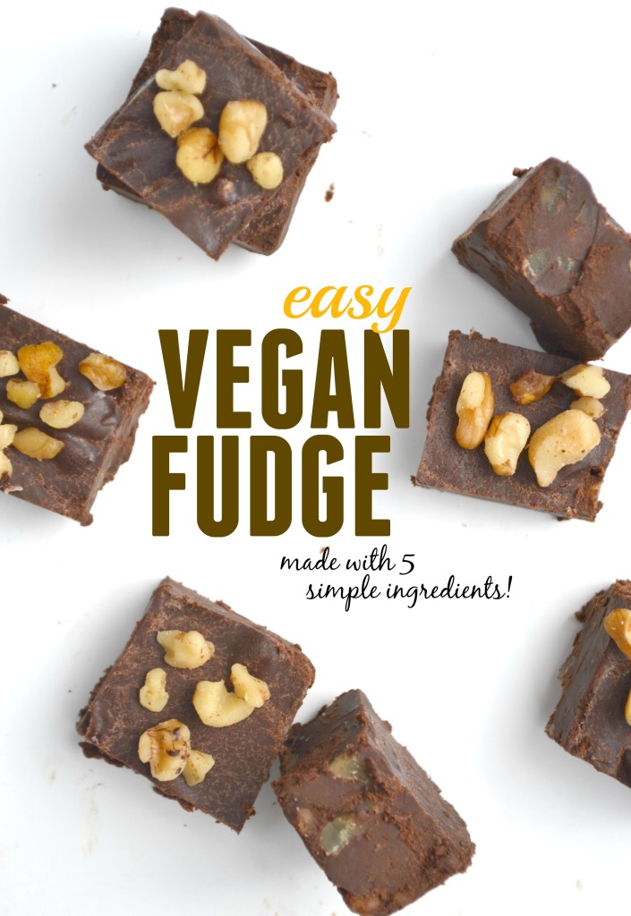 5 simple ingredients creates the tastiest vegan fudge.