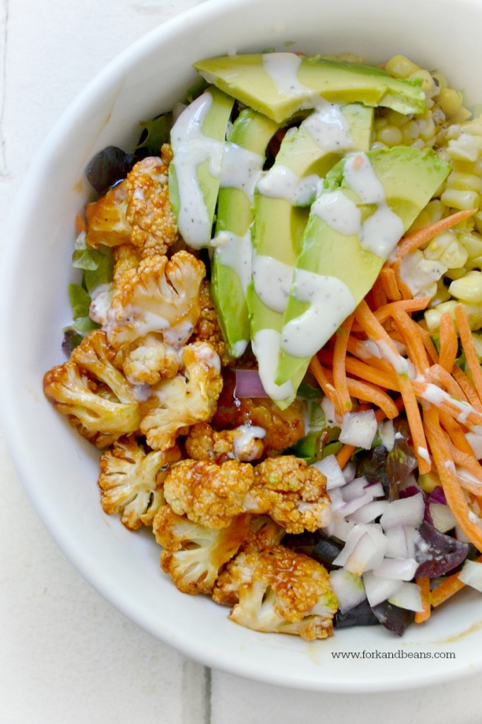 BBQ Cauliflower Salad (gluten-free vegan) - Fork and Beans