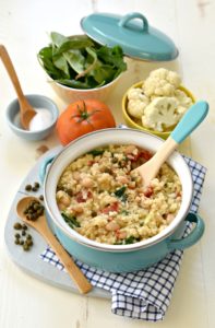 This Cauliflower Risotto dish is jam-packed with nutrition and oh-so-good-for-you goodness that you just might do a cartwheel after you finish your dinner.