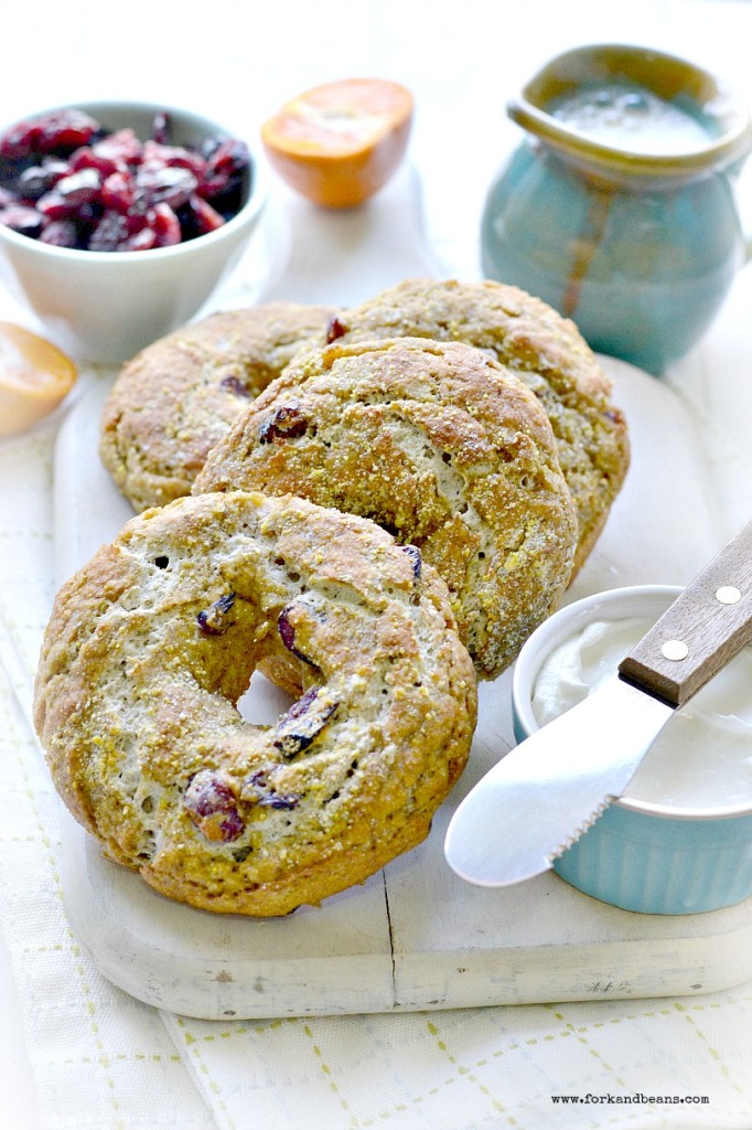 Gluten-Free Vegan Cranberry Orange Bagels - Fork & Beans