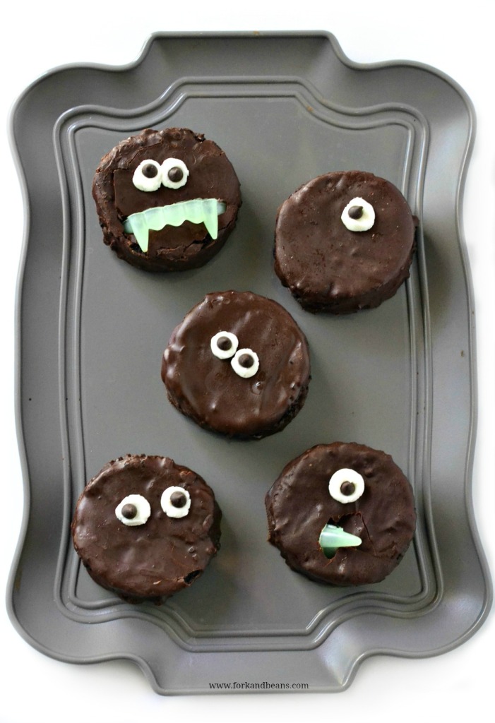 Turn a decadent classic snack into a spooky treat by making these Halloween Monster Ding Dongs.