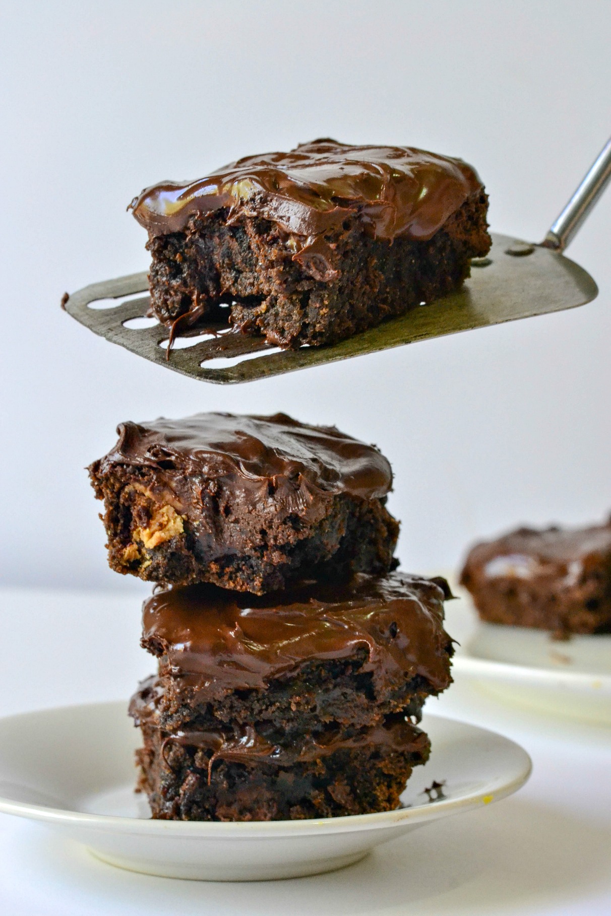 Vegan Candy Bar-Stuffed Brownies - Fork and Beans