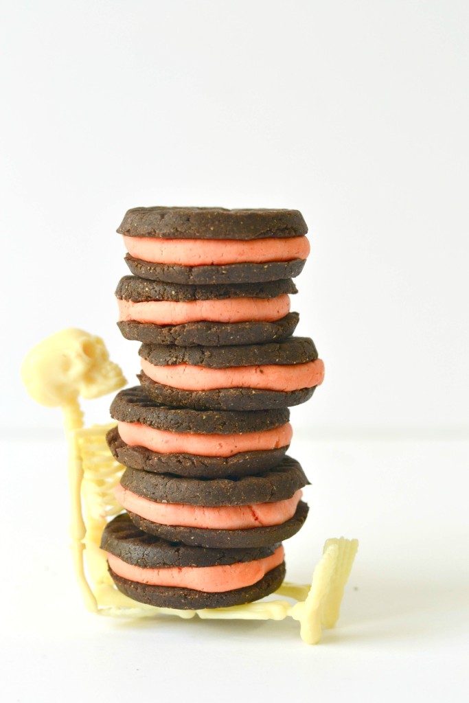 Halloween-colored gluten free Oreos. Fresh out of the oven!