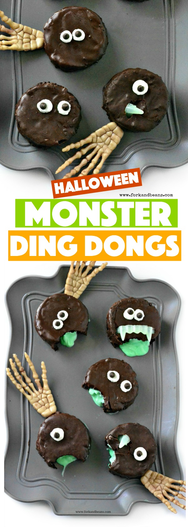 Turn a decadent classic snack into a spooky treat by making these Halloween Monster Ding Dongs.