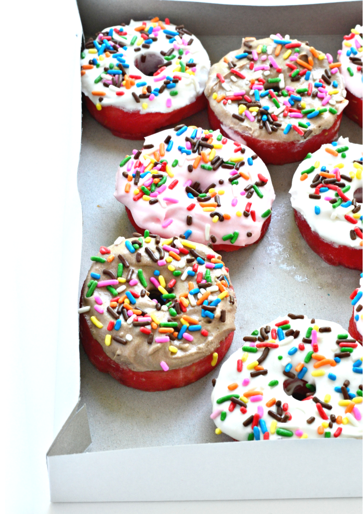 See your favorite summer fruit differently and turn them into HEALTHY watermelon donuts! 