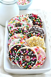 Fun allergen-friendly donut cookies, waiting to be dunked!