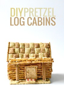 DIY Edible Pretzel Log Cabins