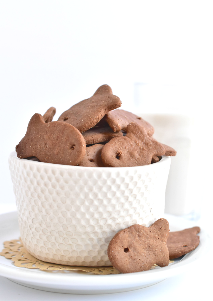Chocolate Goldfish Cookies Fork and Beans