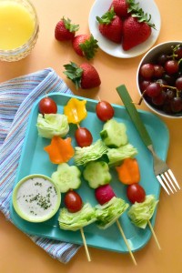 Salad on a stick: A fun way to serve the kiddos their daily serving of veggies!