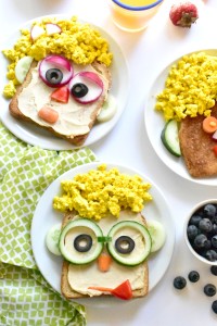 Silly Face Tofu Eggs and Toast