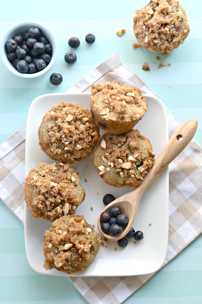 Easy gluten free blueberry streusel muffins with the most tender bite!