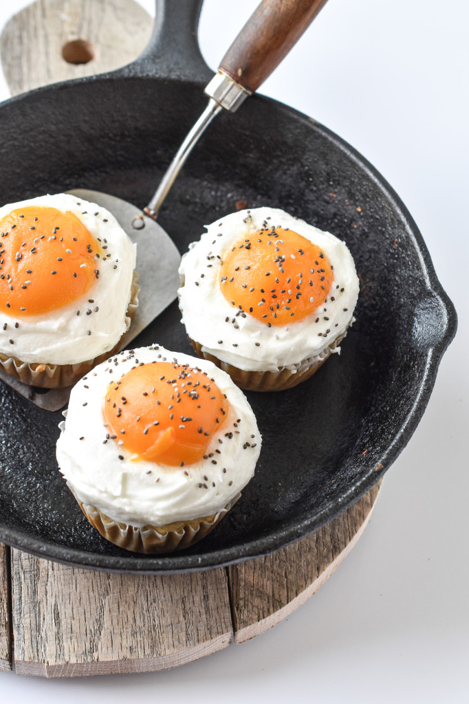 Celebrate Easter or even April Fool's Day with these gluten, egg, and dairy free Sunny Side Up Cupcakes!