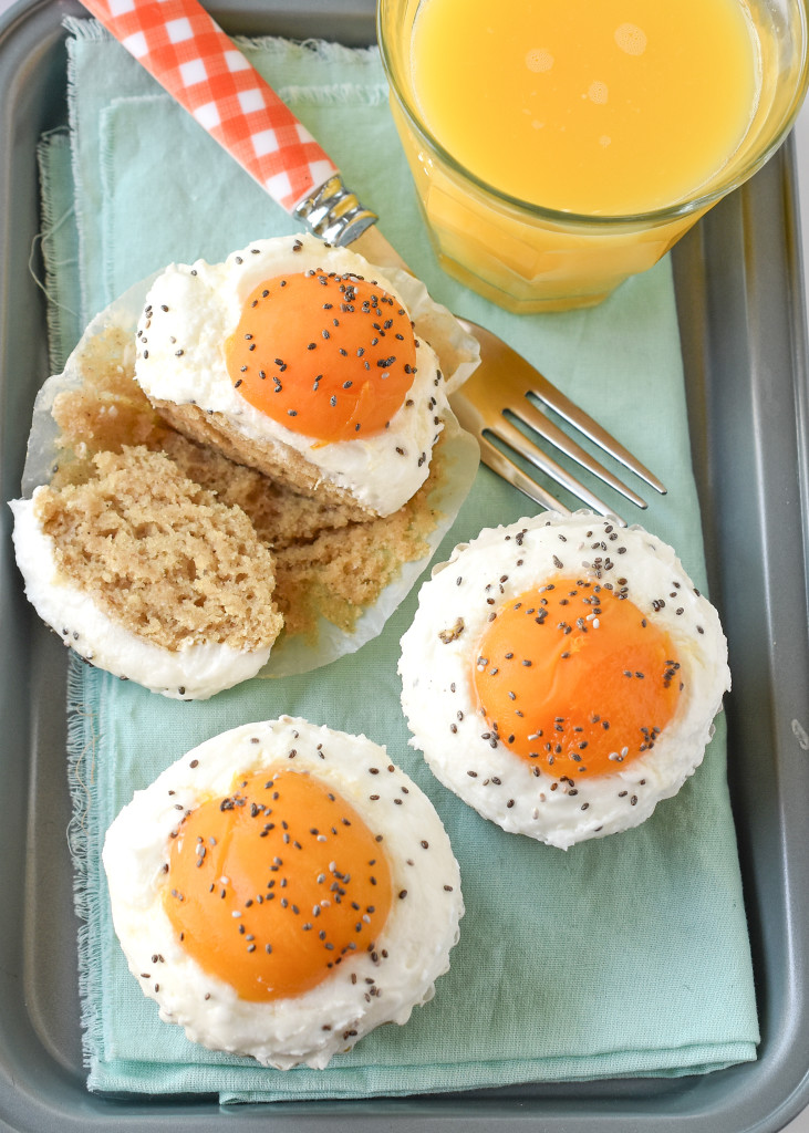 Celebrate Easter or even April Fool's Day with these gluten, egg, and dairy free Sunny Side Up Cupcakes!