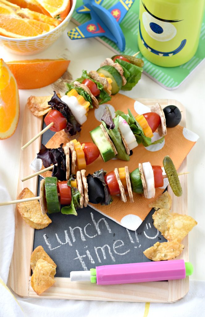 Sandwich Wrap Kabobs: Put a smile on your kid's face while you think outside of the lunchbox with these 10 Creatively Plant Based Lunchbox Ideas!