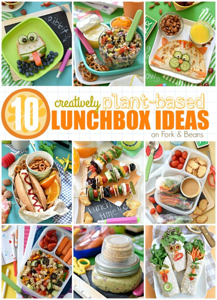 Put a smile on your kid's face while you think outside of the lunchbox with these 10 Creative Plant Based Lunchbox Ideas!
