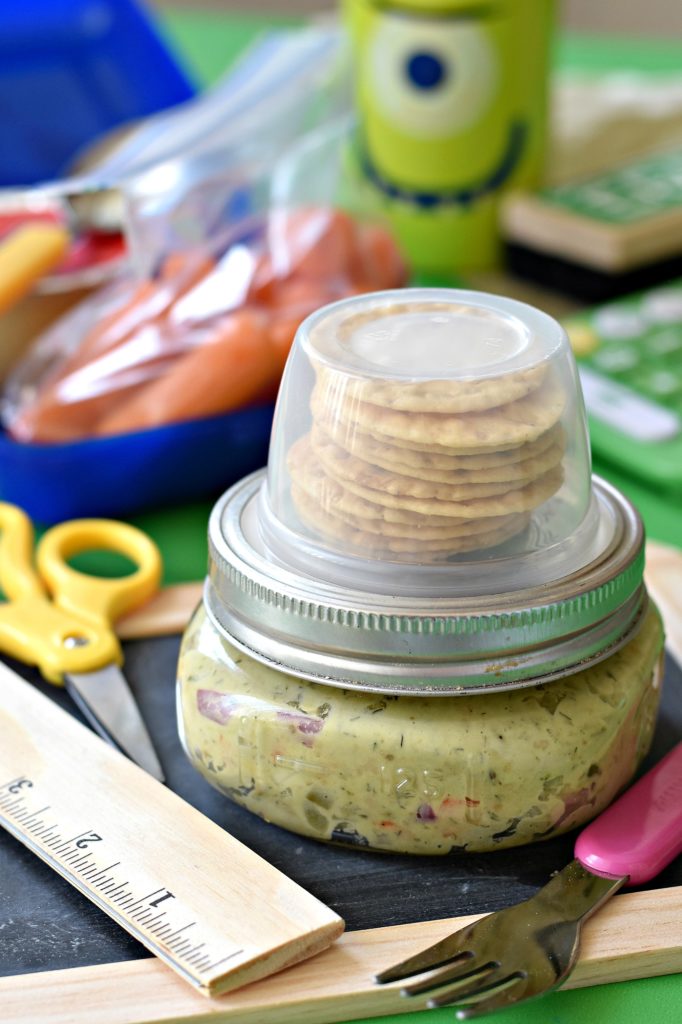 Egg-less Salad Masonable: Put a smile on your kid's face while you think outside of the lunchbox with these 10 Creatively Plant Based Lunchbox Ideas!