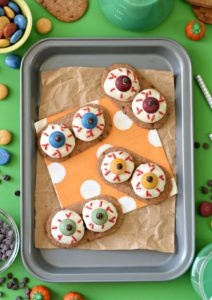 These Easy Monster Eyeball Cookies make for the perfect edible craft idea for your kid's next allergen-friendly Halloween party.