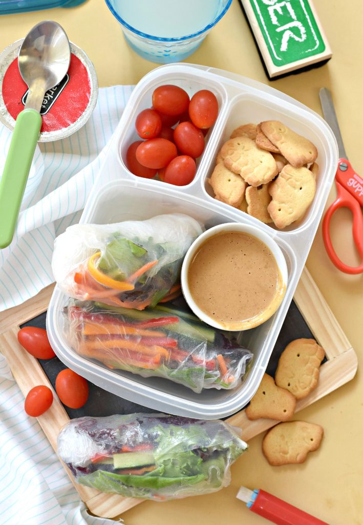 Salad Summer Rolls: Put a smile on your kid's face while you think outside of the lunchbox with these 10 Creatively Plant Based Lunchbox Ideas!