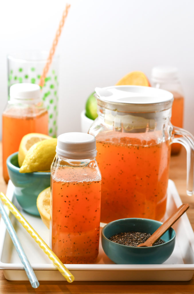 Full of all-natural ingredients, free from any artificial flavors or dyes, and rich in vitamin C, this is one homemade Electrolyte Water you can feel good about giving your family.
