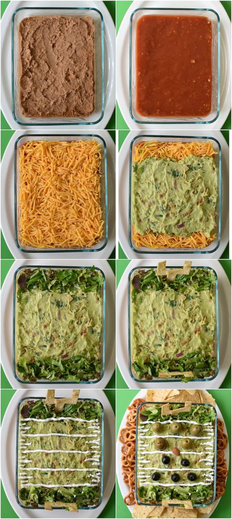 Make the crowd at your house go wild over an edible football field made of beans, cheese, and salsa with this Football Super Dip!