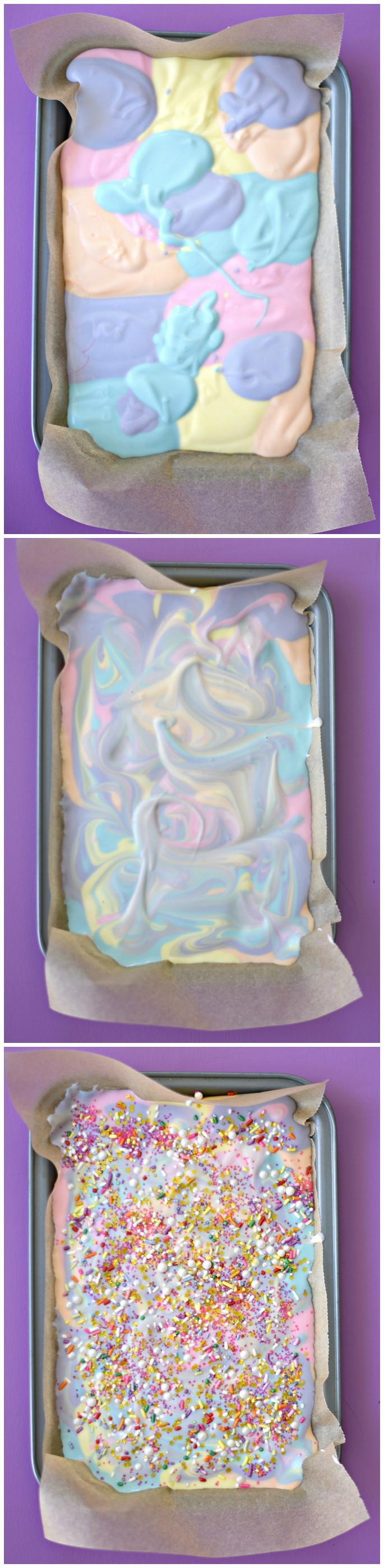 Transform a simple snack into a magical treat by turning yogurt into the prettiest Unicorn Yogurt Bark your kids have ever seen!