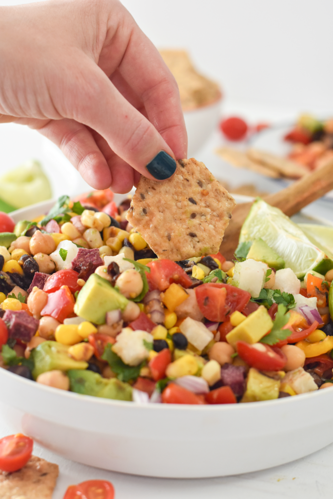Full of protein and packed with the freshest veggies, this California Style Cowboy Caviar will be the biggest hit of every summer BBQ.