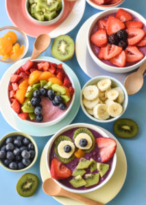 Make your family's favorite breakfast by turning frozen fruit and yogurt into these Smoothie Bowls kids will love (with instructions for 3 FUN designs).