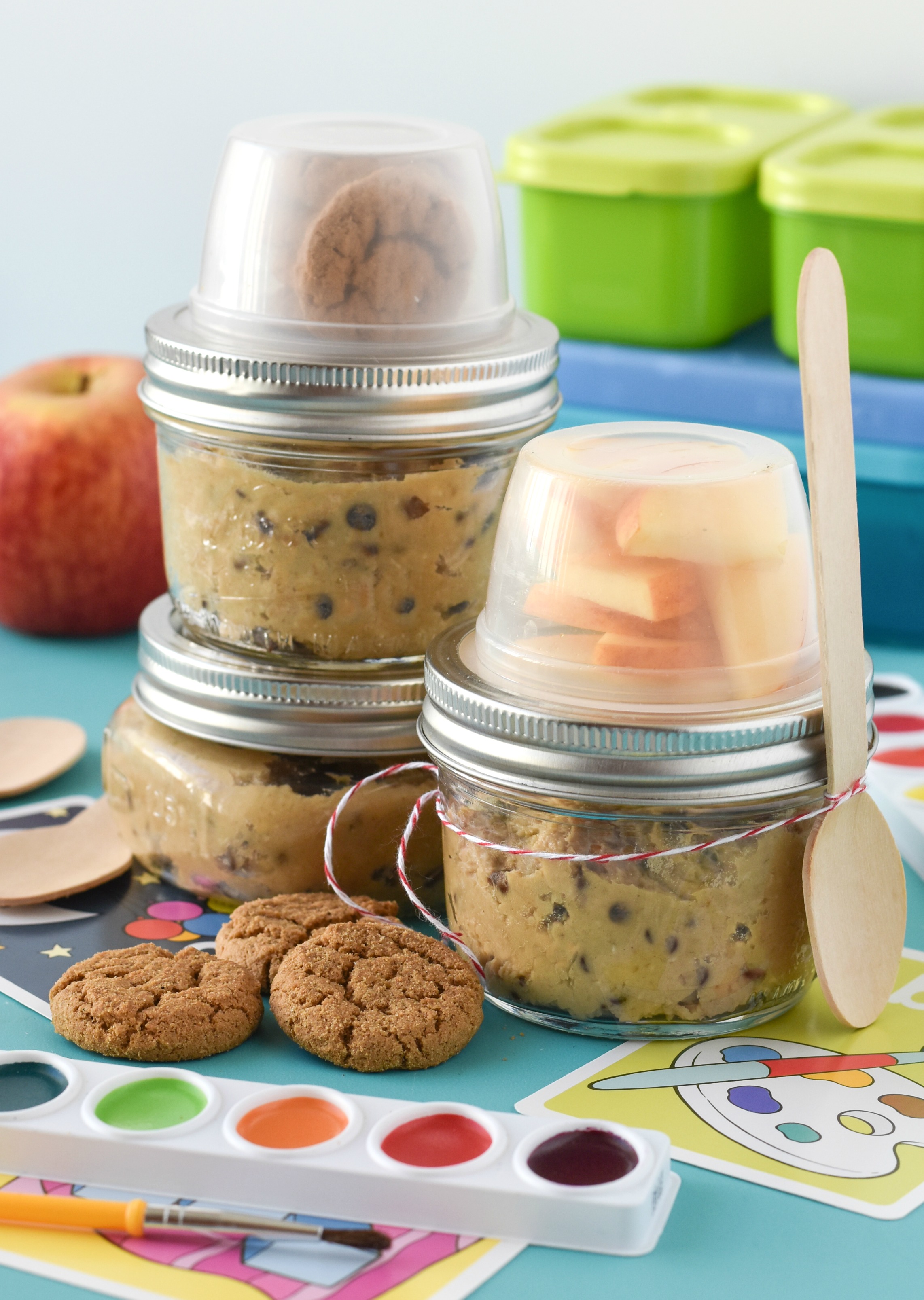 Made with garbanzo beans, these Cookie Dough Hummus Lunchables are a healthier treat option to throw into your kid's lunchbox!