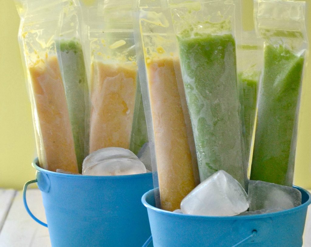Buckets filled with frozen smoothies
