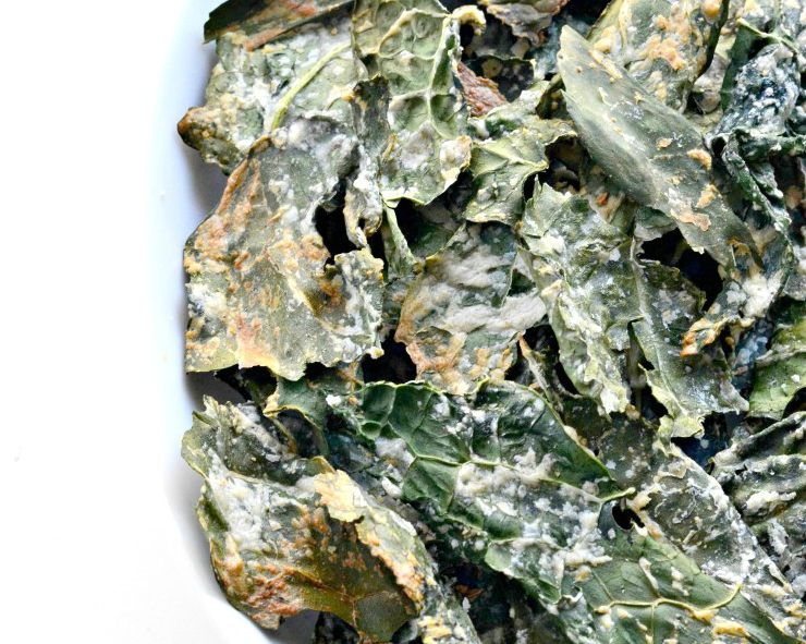 A plate full of kale chips