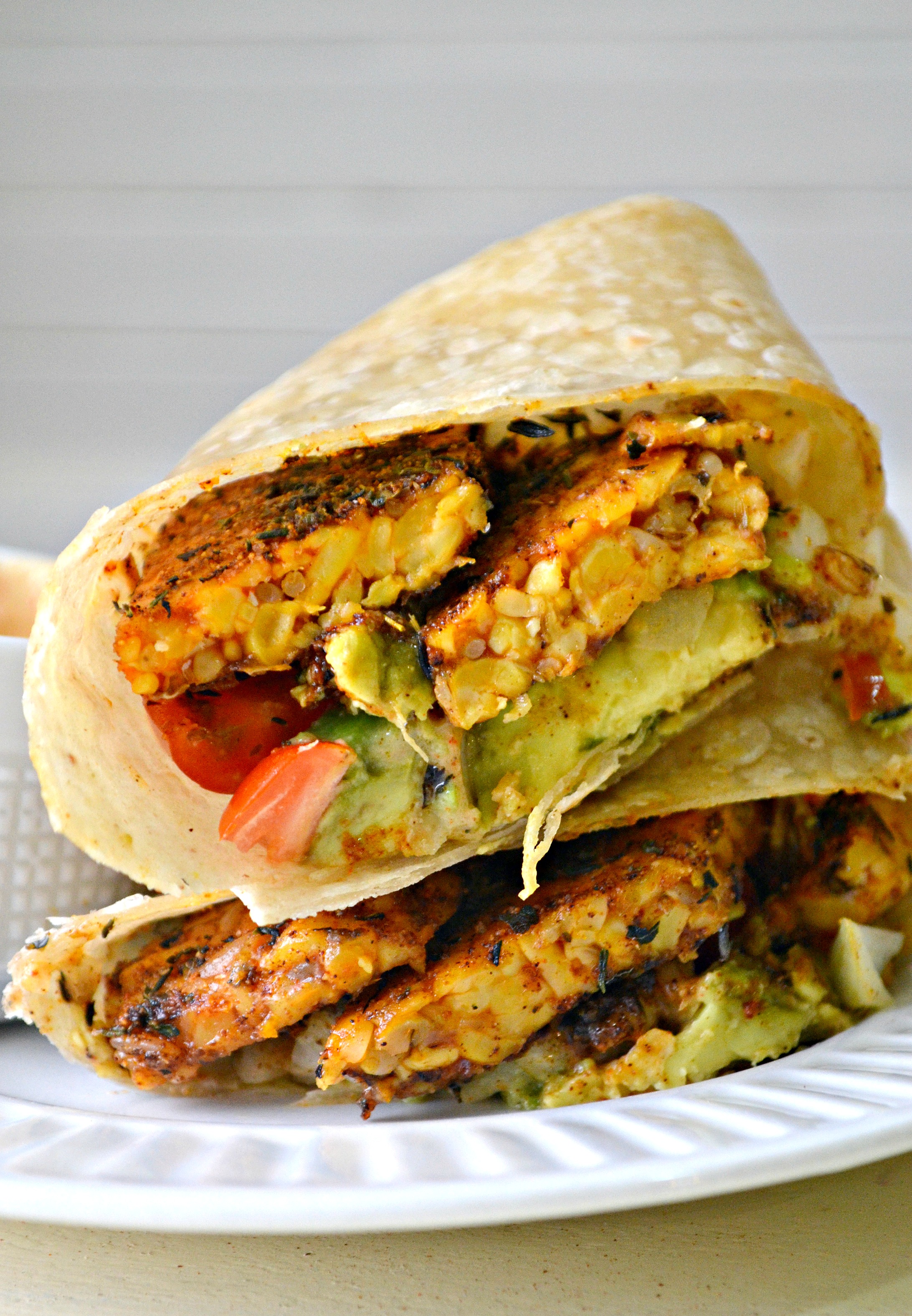 Spicy Chipotle Blackened Tempeh Wraps - Fork and Beans