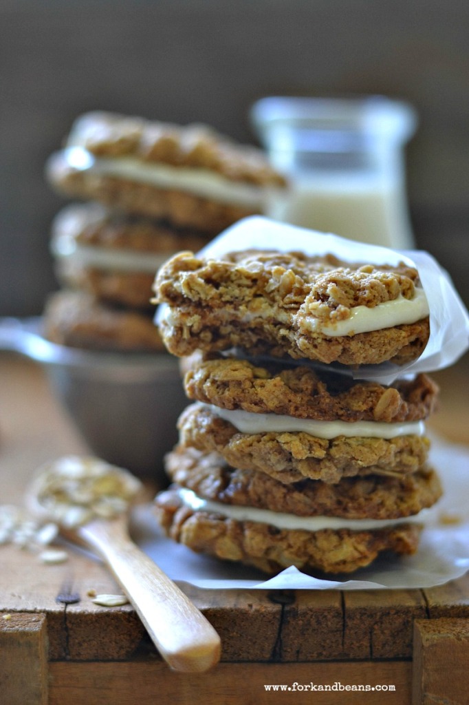 Gluten-free Vegan Oatmeal Cream Pies - Fork & Beans