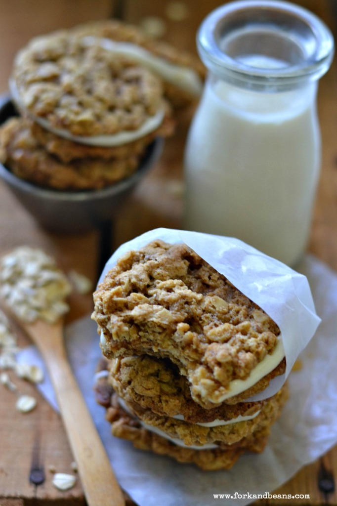 Gluten-free Vegan Oatmeal Cream Pies - Fork & Beans