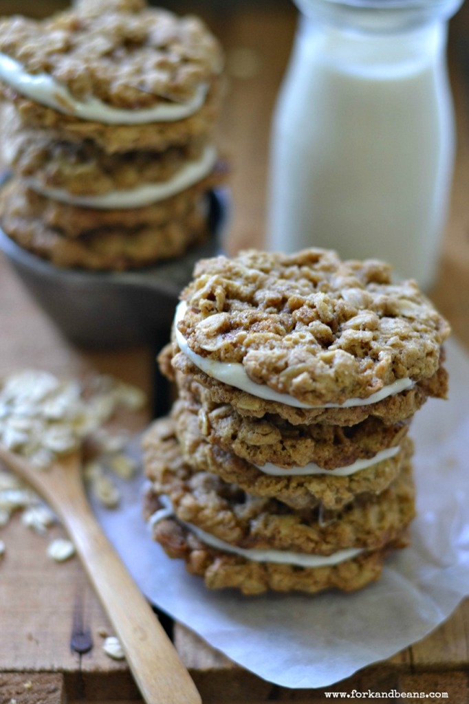 Gluten-free Vegan Oatmeal Cream Pies - Fork & Beans