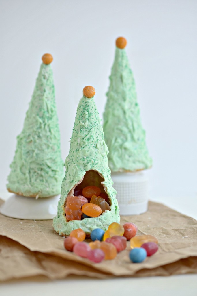 Christmas Tree Ice Cream Cone Pinatas - Fork and Beans