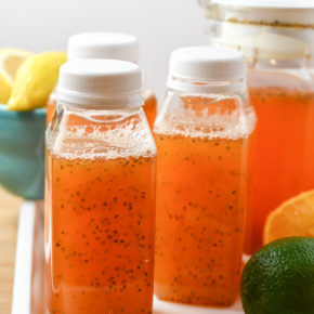 Full of all-natural ingredients, free from any artificial flavors or dyes, and rich in vitamin C, this is one homemade Electrolyte Water you can feel good about giving your family.