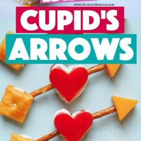 A photo compilation of bell pepper edible Cupid arrows.
