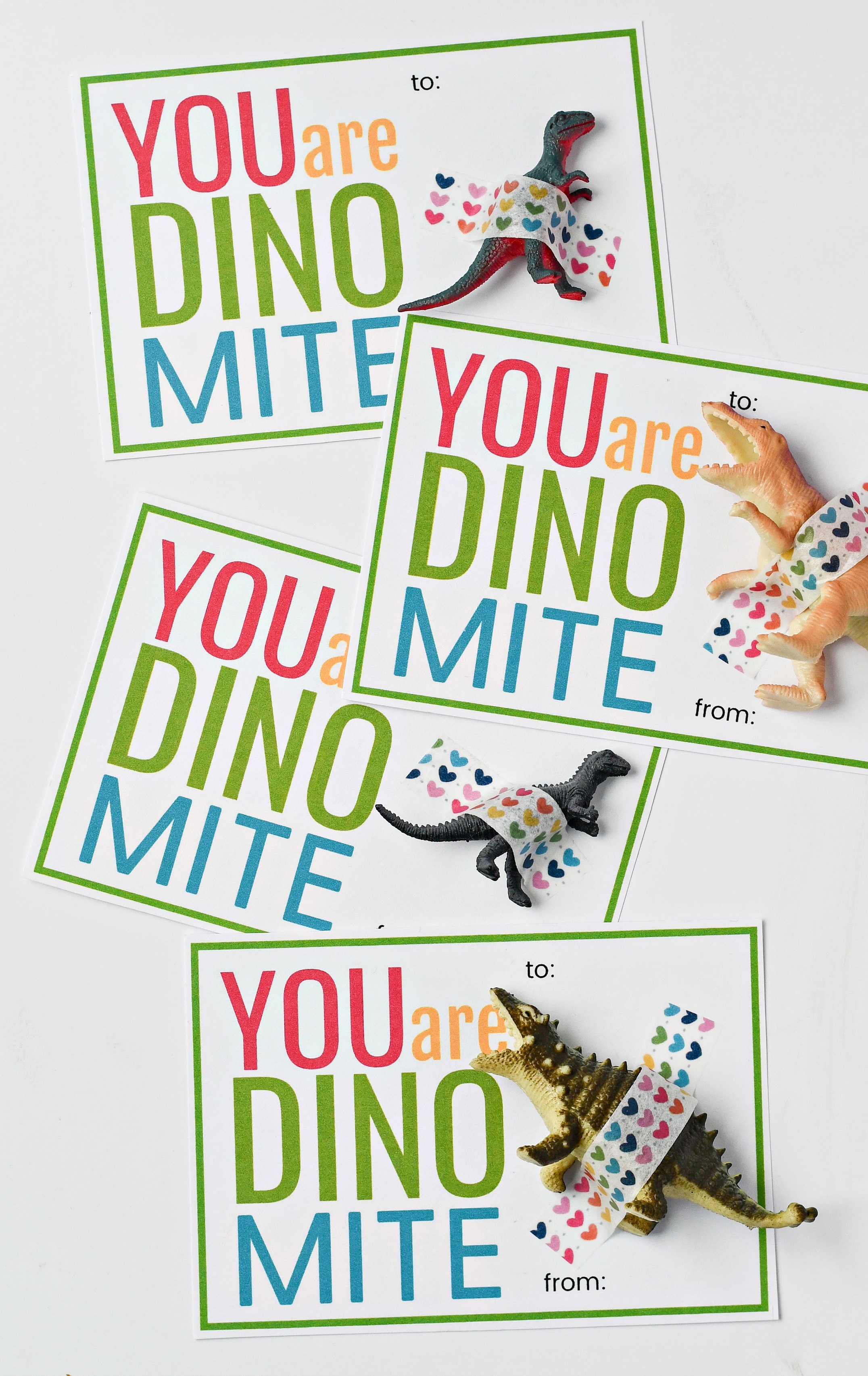 Printable Valentines Cards for Kids- You are DINOmite! - Fork and Beans